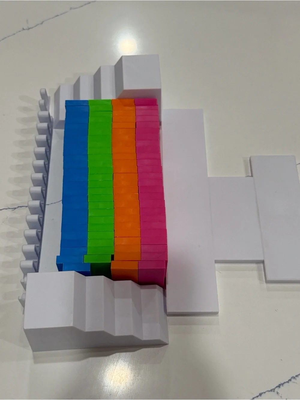 H5 Stacked Colorful Domino Set - Blue, Green, Orange, Pink - Gently used